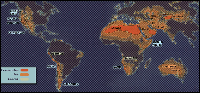 Deserts Of The World Map 