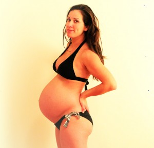 pregnant female in bikini