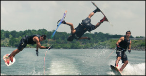 Wakeboarding composite image