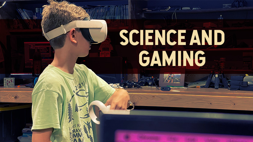 August Nelson playing video games - Untamed Science