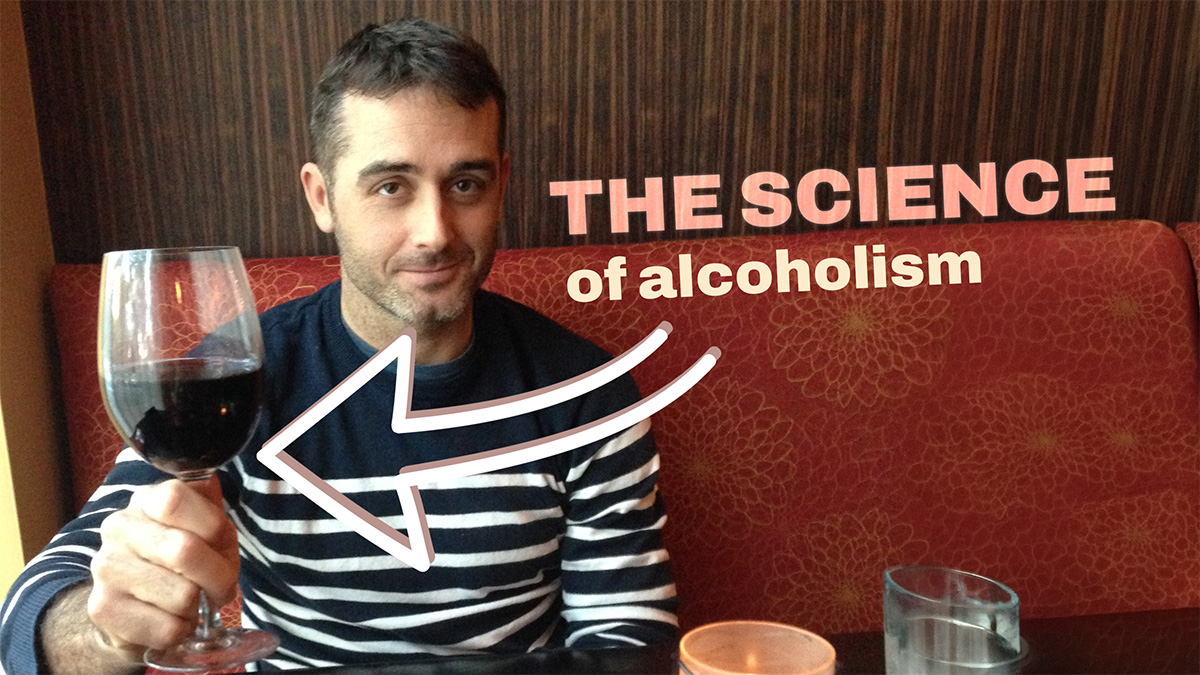 Rob Nelson with a big glass of wine - sexy biologist